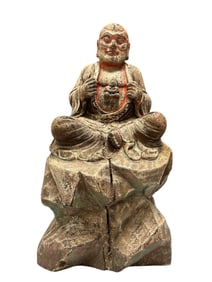 Chinese Bamboo Lohan Carved Style Statue