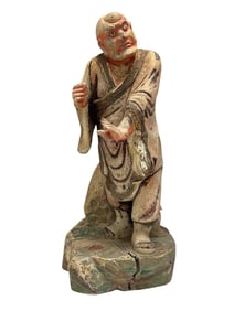 Chinese Bamboo Lohan Carved Style Statue