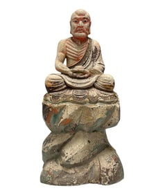 Chinese Bamboo Lohan Style Carved Statue