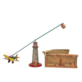 MARX Tin Litho Windup SKY BIRD FLYER w Partial Box