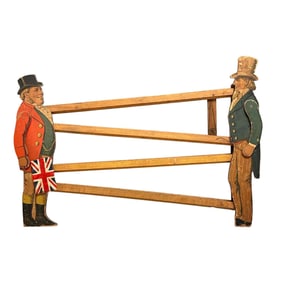 Uncle Sam and John Bull Marble Wooden Toy Game