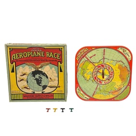 JUNIOR no 34 AEROPLANE RACE Tin Litho Game - Wolverine Supply