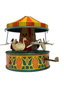 1930s Wyandotte Tin Airplane and Swans Carousel