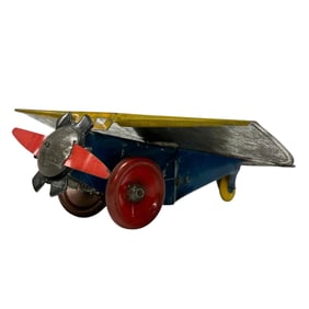 GIRARD TOYS Tin Litho Mechanical Airplane