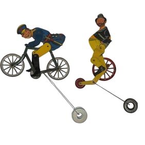 German Soldier and HOBO Tinplate Gravity String Toys