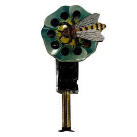 Early German Tin Sparkler Toy - BEE on a Flower