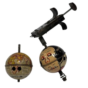 MARX Tin Spinning TOPS Lever Toy