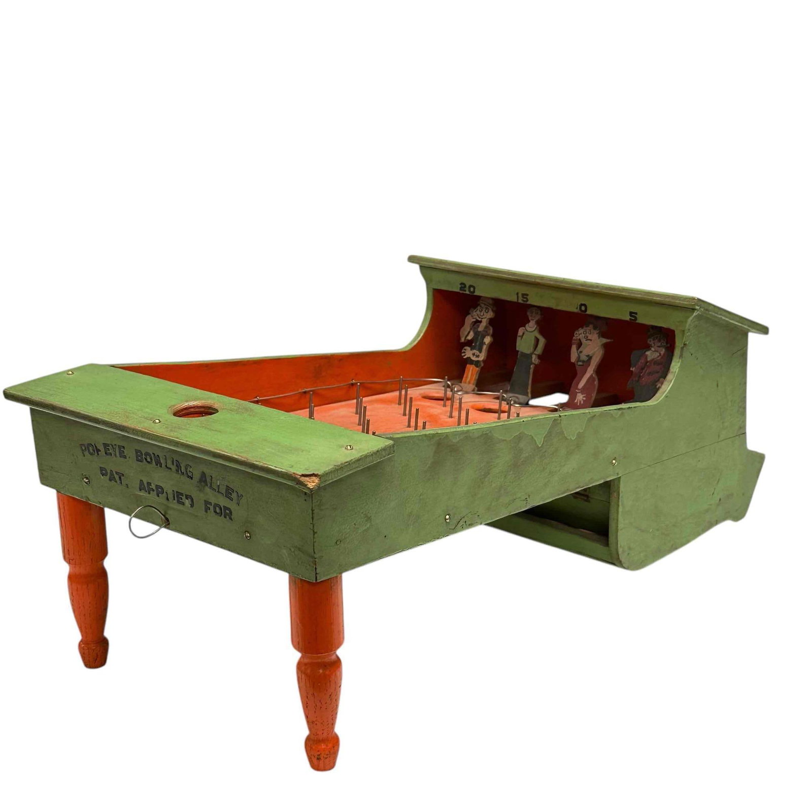 Folk Art Wooden POPEYE Bowling Alley - Game of Chance (1 of 19)