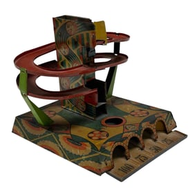 CK Japanese Tin Litho Marble Coaster Thrill Game