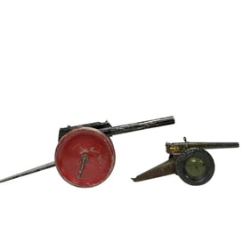 Two (2) Early 19th Century Marble Toy Firing Cannons