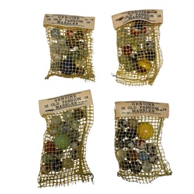 Four Packs of Genuine Old Fashion Marbles