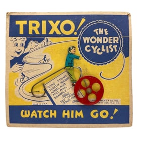 MARX TRIXO The WONDER Cyclist String Toy on Original Cardboard