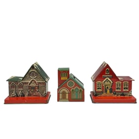 Three (3) Tin Litho Still Banks - CHEIN and Others