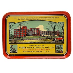Wolverine Supply & Mfg Co Advertising Tin Litho Tray