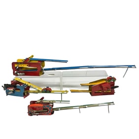 Four (4) Mechanical Windup OVER and UNDER Tin Car Toys