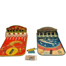 (2) WOLVERINE SUPPLY Tin Litho Shooting Gallery Games