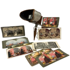 Antique MONARCH Stereo view Viewer with Cards