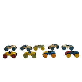 Nine (9) Pressed Steel and Tin Rollover and Action Cars