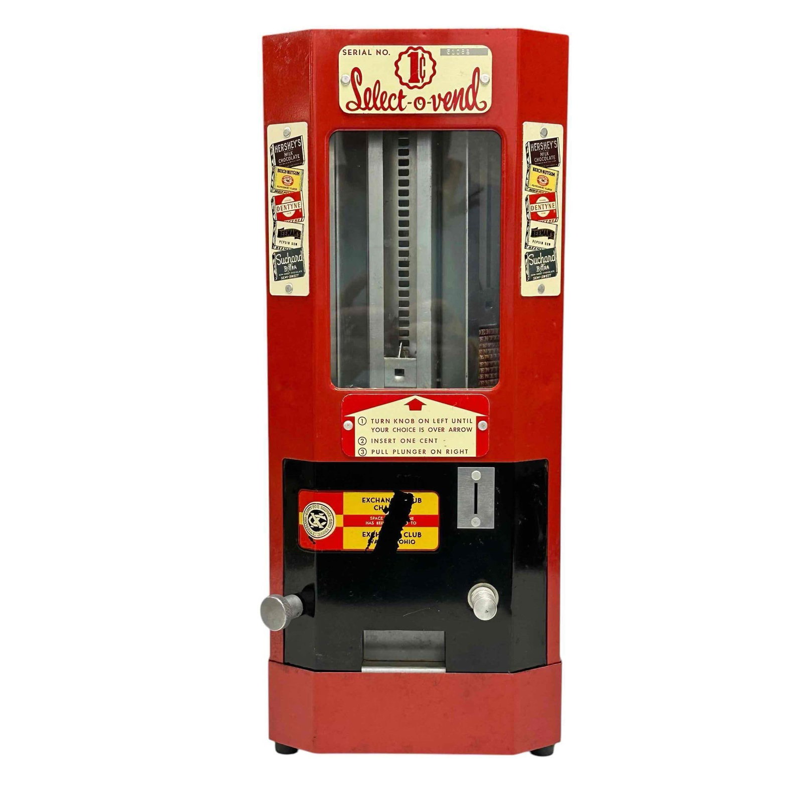 "Select-o-Vend" Penny Vending Machine w/Vintage Gums & Key (1 of 20)
