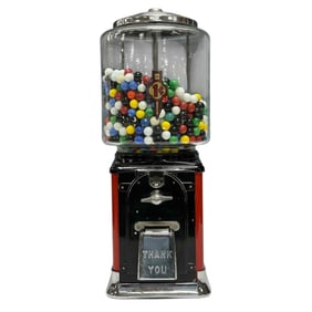 Vintage Penny Gumball Machine Marble Filled - CPC 1c Decal