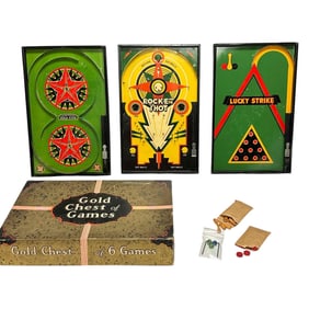 Lindstrom's Gold Chest of 6 Games w/Three Playing Boards