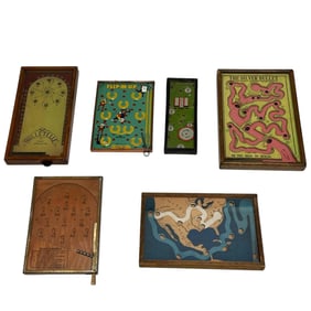 Six (6) Dexterity & Enclosed Mini-Bagatelle Games