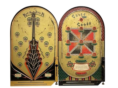 A Pair of Joseph Schneider Bagatelle Games - Electric Kick Back & Criss Cross