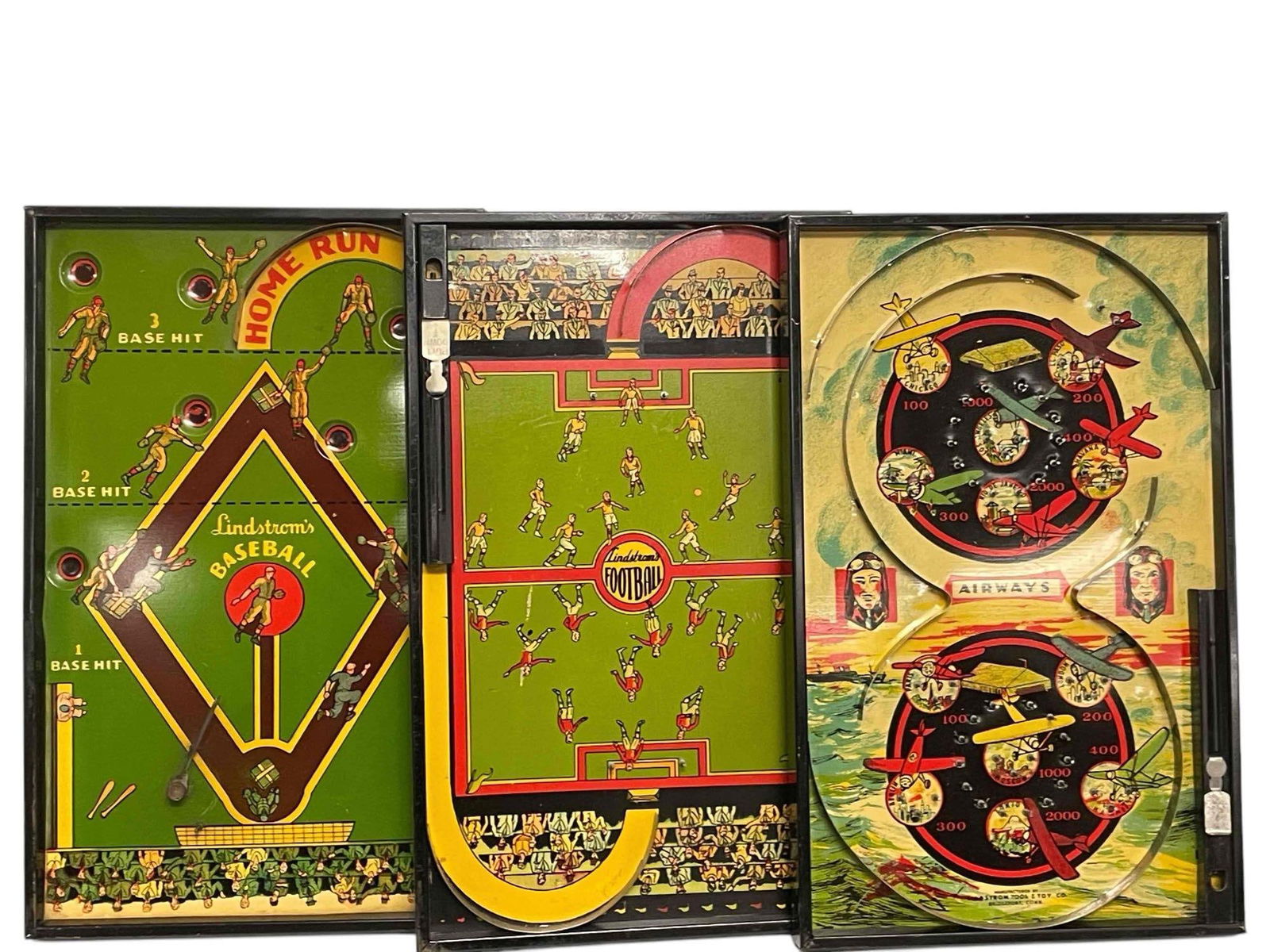 Three (3) Lindstrom's Small Bagatelle - Airways, Football & Baseball (1 of 16)