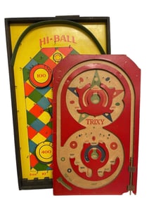Two Wooden Bagatelle Games - Hi Ball & Trixy