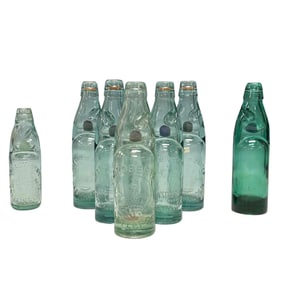 Eight (8) Vintage Codd Neck Glass Bottles