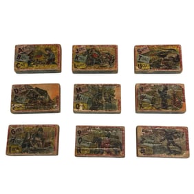 Set of Early German Alphabet Litho's Wood Blocks