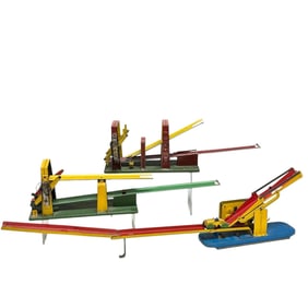 (3) Mechanical OVER and UNDER Tin Windup Toy Car Tracks