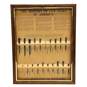 History of American Cut Nails Framed Piece