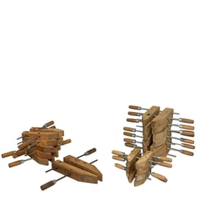 (32) CRAFTSMAN and CHAMPION Cabinet Maker Wood Clamps