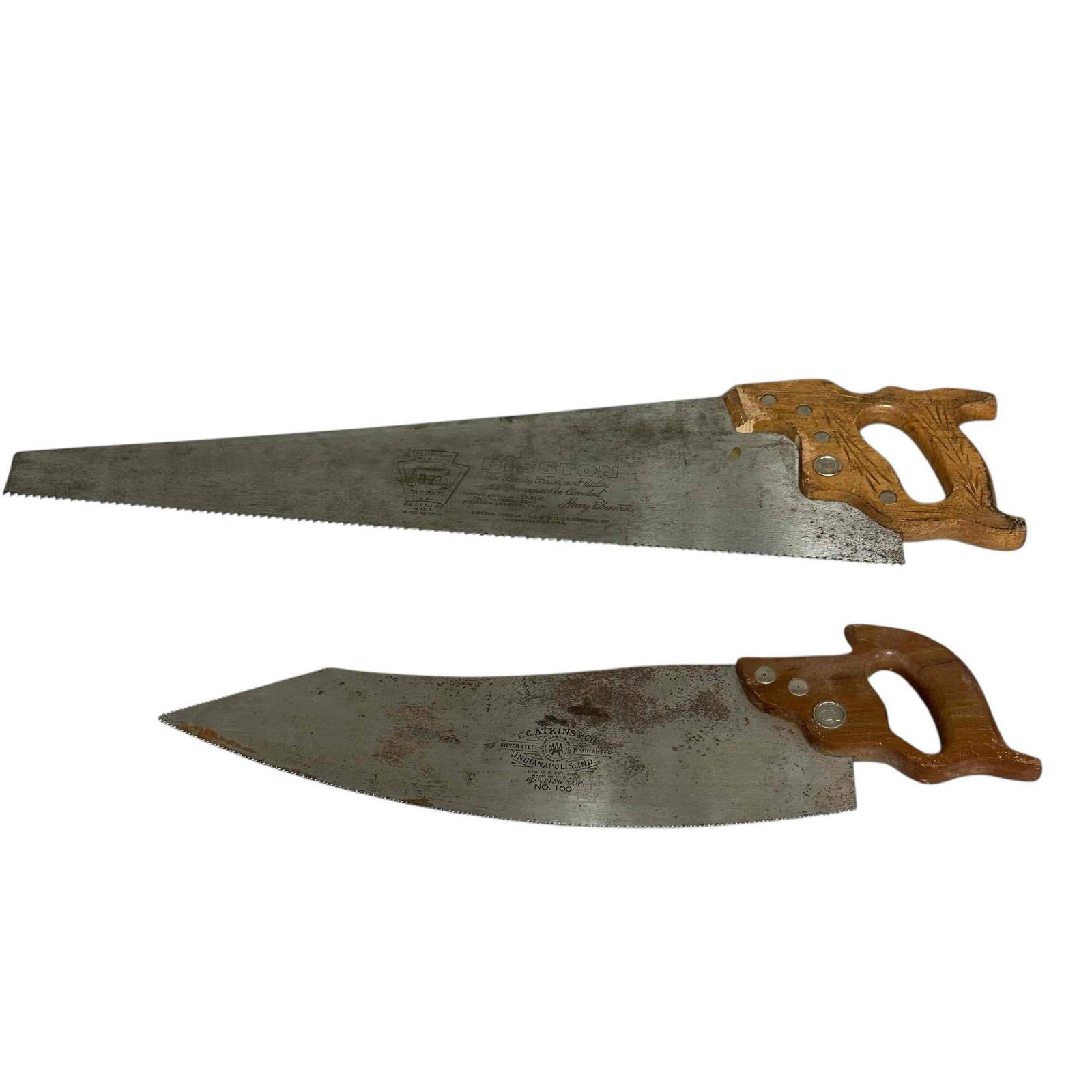 (2) Vintage DISSTON and E.C ATKINS & Co Hand Saws (1 of 16)