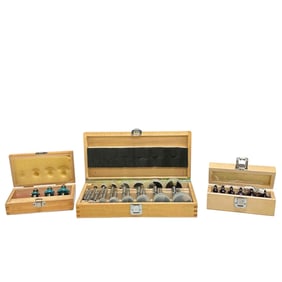 (3) Boxed Carbide Router Bit Sets - Woodtek Cascade Grizzly