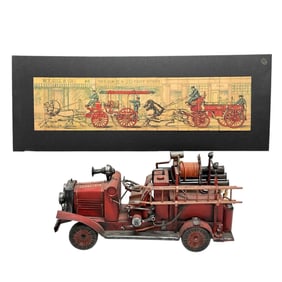 Fireman's Truck and Lithograph
