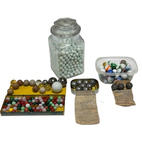 Vintage/ Recent - Various Marbles & AKRO Tin Case