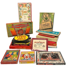 Collection of 18 Vintage Board and Marble Games