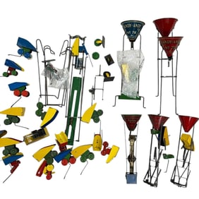 WOLVERINE Tin Litho Coal Loader Cars and Funnels -PARTS GROUP