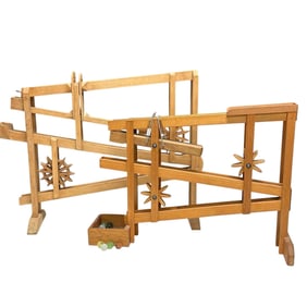 (2) Handmade Wooden Zig Zag Marble Roller Coasters