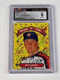 Jeff Bagwell Autographed 1992 Gallery of Stars CGC 9 JSA 9