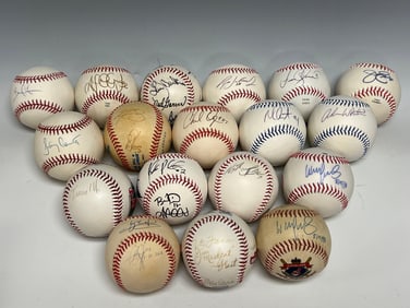 Collection of Cleveland Indians Related Signed Baseballs