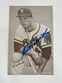 Eddie Mathews Autographed Exhibit Card