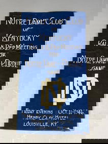 1946 Notre Dame Purdue Rally and Pre Game Program (Kentucky Fan Club)