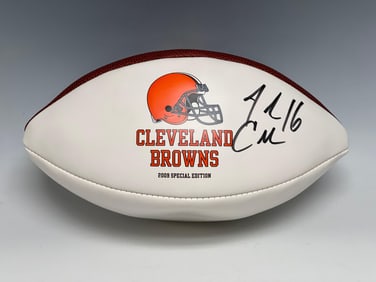 Josh Cribbs Autographed Football Cleveland Browns