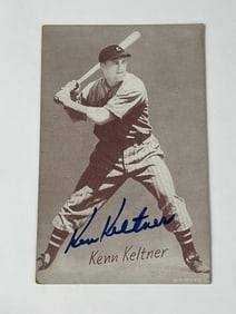 Ken Keltner Autographed Exhibit Card Cleveland Indians