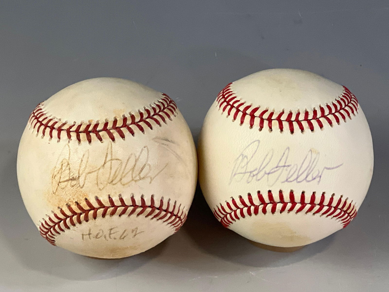 (2) Bob Feller Autographed Baseballs (1 of 4)