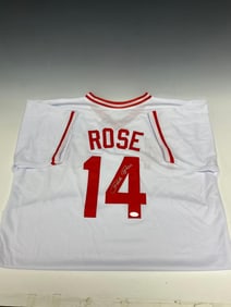 Pete Rose Autographed Cincinnati Reds Jersey JSA