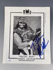 Macho Man Randy Savage Signed "To John" Promo Photo NWO JSA